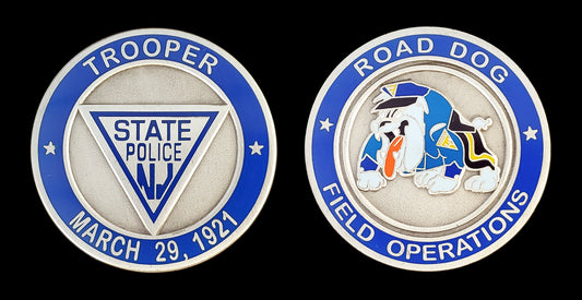 NJSP- 2000 Road Dog Field Operations Coin - New Jersey State Police Challenge Coin