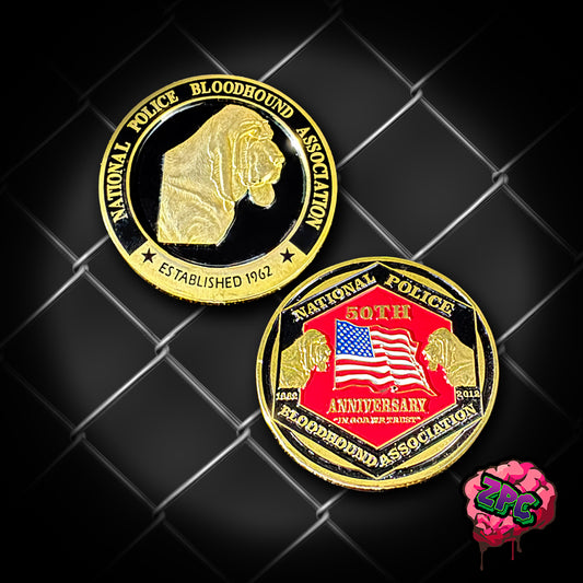 N.P.B.A.- National Police Bloodhound Association 50th Anniversary Coin - N.P.B.A.