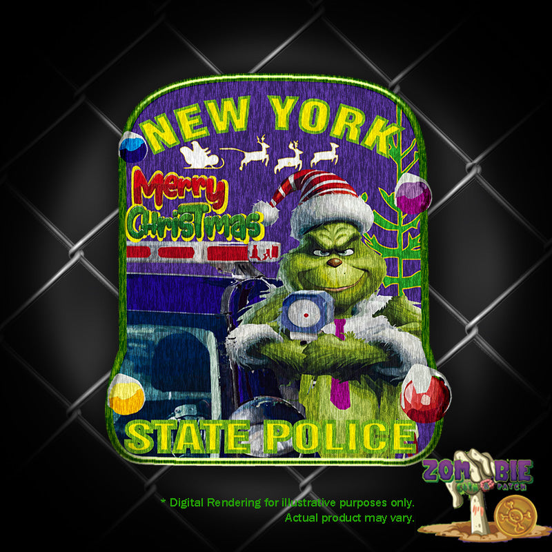NYSP - New York State Police Christmas- Holiday Patch- "Bah Humbug Radar Grinch"