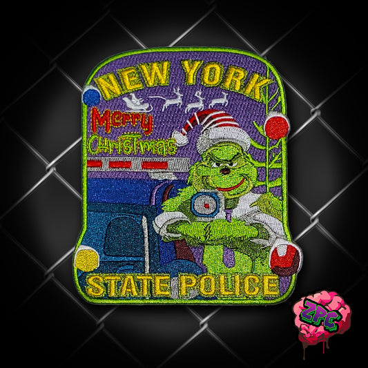 NYSP - New York State Police Christmas- Holiday Patch- "Bah Humbug Radar Grinch"
