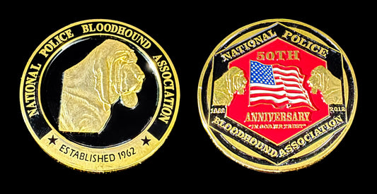 N.P.B.A.- National Police Bloodhound Association 50th Anniversary Coin - N.P.B.A.