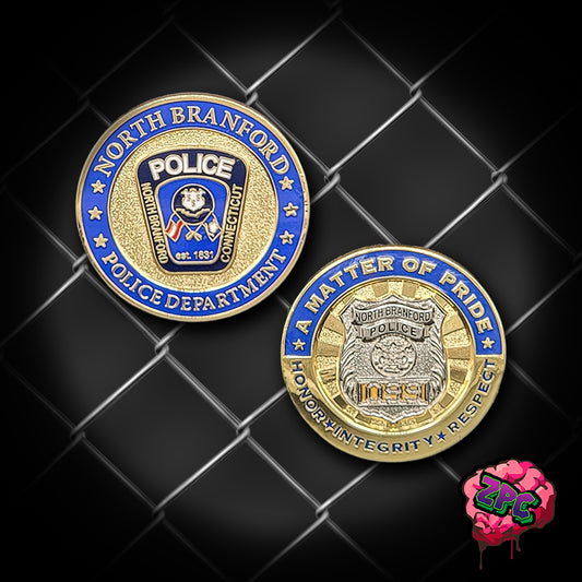 CT- NORTH BRANFORD CONNECTICUT POLICE DEPT. - BADGE LOGO CHALLENGE COIN