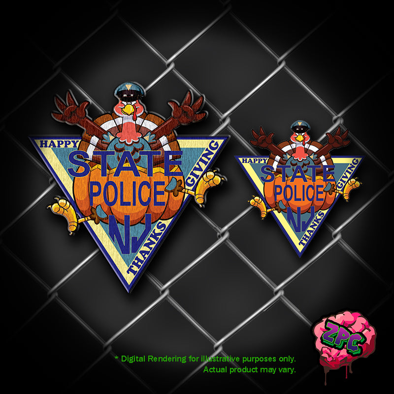 NJSP - Thanksgiving- NEW JERSEY STATE POLICE 2024 Holiday Patch- "Trooper Turkey"