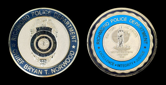 RICHMOND VA- Chief Bryan T. Norwood Coin - Richmond VA Police Department " Rhianna & Chris Brown Scandal"