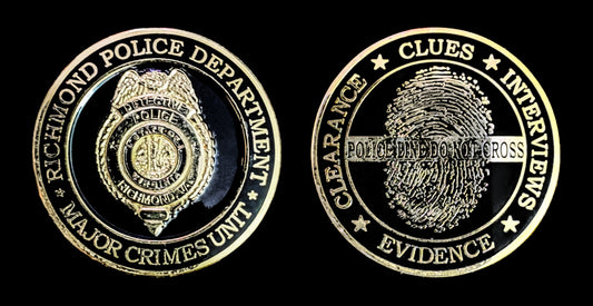 Va- Richmond Virginia Police Va. Major Crimes Unit Challenge Coin - Richmond VA Police Department