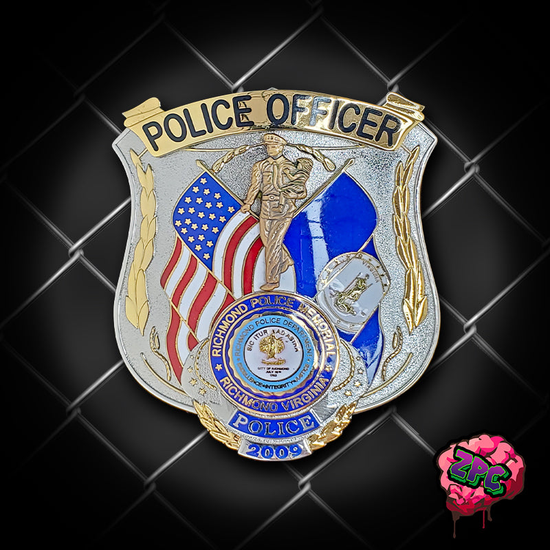 RPD: Richmond Police Memorial Police Officer Badge - Richmond VA Police Department