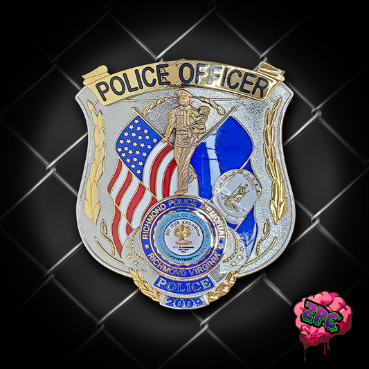 RPD: Richmond Police Memorial Police Officer Badge - Richmond VA Police Department