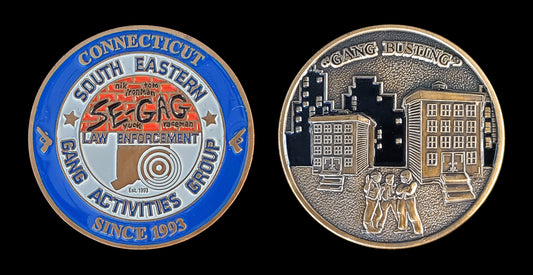 CSP-Connecticut Southeastern Gang Activities Group Coin -SEGAG- Connecticut State Police Task Force