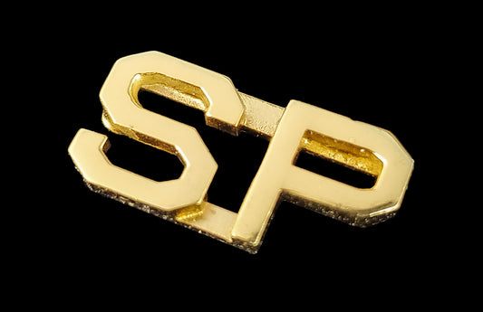 GSP- Georgia State Police - State Patrol Collar SP Initials Pin - Patrolman Silver