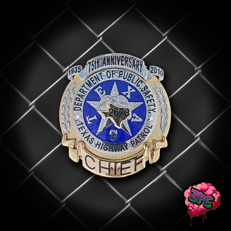 TX- TX-DPS- Texas Highway Patrol - 75th Anniversary Custom Badge - TXDPS