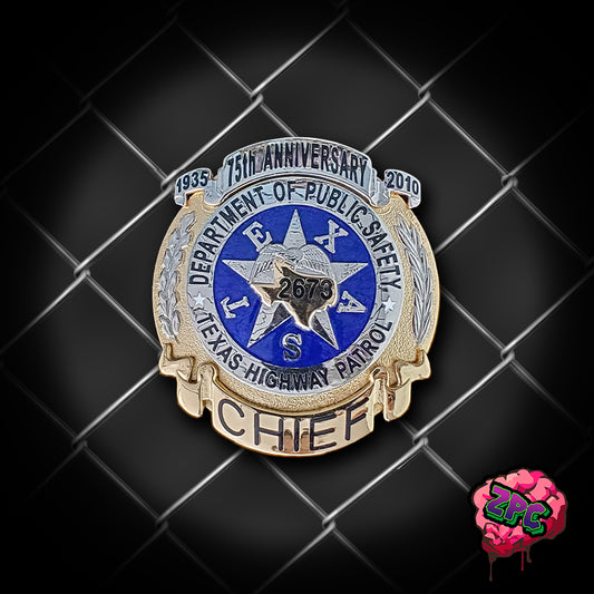 TX- TX-DPS- Texas Highway Patrol - 75th Anniversary Custom Badge - TXDPS