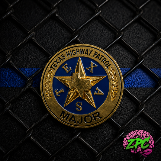 TX - Texas Highway Patrol DPS MAJOR CID / HP Crest Challenge Coin