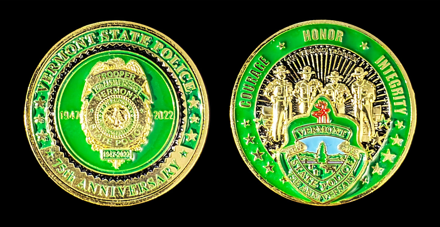 VSP- Vermont State Police - 75th Anniversary Coin - Vermont State Police