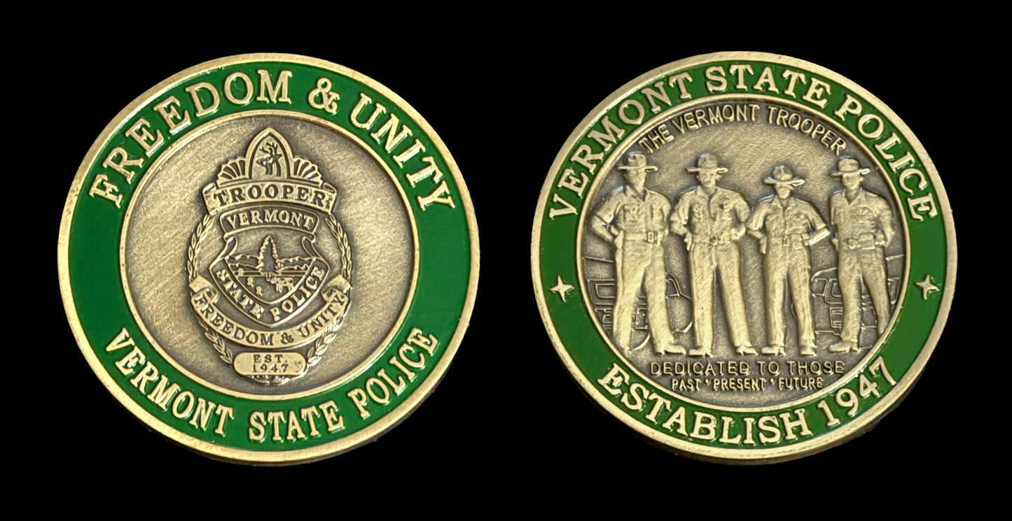 VT- VSP - Vermont State Police Honoring -PAST - PRESENT - FUTURE- Vermont State Police
