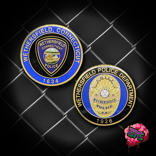 CT- WETHERSFIELD POLICE DEPT. - BADGE LOGO CHALLENGE COIN