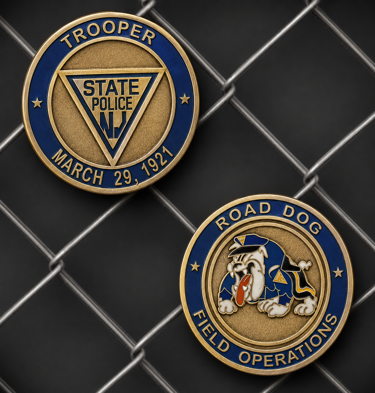 NJSP- 2000 Road Dog Field Operations Coin - New Jersey State Police Challenge Coin