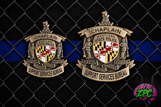 MSP -Maryland State Police Chaplain Badge- Bronze Challenge Coin