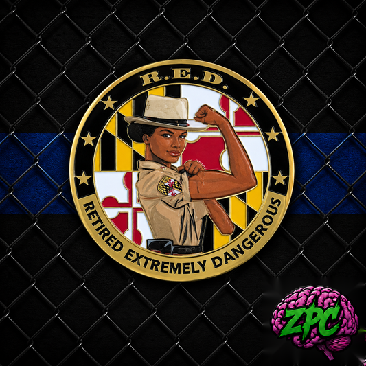 MSP Maryland State Police Retired R.E.D Challenge Coin
